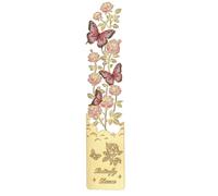 DBOO Segnalibri floreali in metallo con design floreale di lusso a farfalla, regalo leggero per gli amanti dei libri, accessori per la lettura artistica