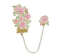 DBOO Segnalibri floreali in metallo con design floreale di lusso, elegante segnalibro in ottone con catena, regalo leggero per gli amanti dei libri, accessori per la lettura artistica