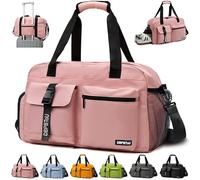 DBPBToU Borsone Palestra Donna, Borsa Palestra con Scomparto per Scarpe, Borsone da Viaggio Donna Impermeabile (Rosa)