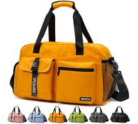 DBPBToU Borsone Palestra Donna Uomo di Ventilazione, Borsa Palestra Donna con Scomparto per Scarpe, Borsone da Viaggio Impermeabile, Borsone Sportivo/Gym Bag/Borsa Piscina (Giallo)