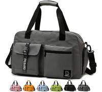 DBPBToU Borsone Palestra per Donna e Uomo, Borsa Palestra con Scomparto per Scarpe, Borsone da Viaggio Impermeabile, Borsa a Tracolla, Utilizzabile come Borsone Sportivo/Gym Bag/Borsa Piscina (grigio)