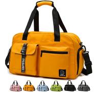 DBPBToU Borsone Palestra per Donna e Uomo, Borsa Palestra con Scomparto per Scarpe, Borsone da Viaggio Impermeabile, Borsa a Tracolla, Utilizzabile come Borsone Sportivo/Gym Bag/Borsa Piscina (giallo)