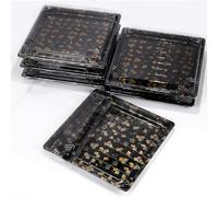 DBREAKS 15 vassoi in plastica, Vassoi per Buffet con Coperchi Trasparenti, Vassoi per la preparazione dei pasti, riutilizzabili, per feste e buffet(28x28x4.5cm)
