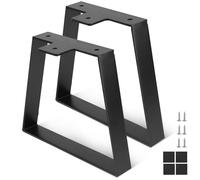 DBREAKS 2Pz 20cm Gambe per Tavolo Trapezoidali, Piedi Tavolo in Ferro, Nero | Piedini per Mobili Metallo, Gambe Scrivania Industriale, Piedi Tavolo per Tavolini, Scrivanie, Antiscivolo, Panca DIY