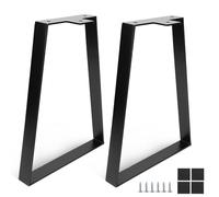 DBREAKS 2Pz 35cm Gambe per Tavolo Trapezoidali, Piedi Tavolo in Ferro, Nero | Piedini per Mobili Metallo, Gambe Scrivania Industriale, Piedi Tavolo per Tavolini, Scrivanie, Antiscivolo, Panca DIY