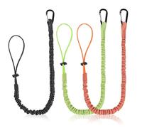 DBREAKS 3 Pezzi Cordino per Attrezzi, Corda Elastica Retrattile con Moschettone per Cacciaviti, Pinze, Chiavi, Utensili Elettrici, Strumenti di Misurazione (Nero/Rosso/Verde)