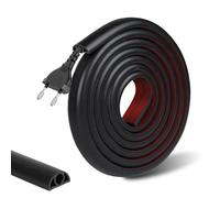 DBREAKS Canalina Passacavi Muro da 2 Metri, Auto-adesiva, Pavimento Nascondi Cavi TV, Canaletta per Cavi Elettrici per Casa e Ufficio, Copricavi Nero 20mm×11mm