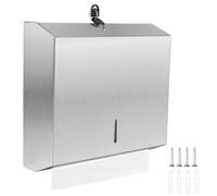DBREAKS Dispenser di asciugamani in acciaio inox, 28,3 x 26,3 x 10 cm, dispenser di carta da parete, dispenser di carta richiudibile, asciugamani di carta per 250 fino a 400 asciugamani di carta