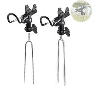 DBREAKS Pesca Porta Canna Acciaio Inossidabile Supporto Canne da Pesca, 2 Pezzi Portacanna in acciaio inox portacanna da pesca, portacanna regolabile a 360 ° in acciaio inox (Nero)