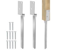 DBREAKS Set di 2 Ancoraggi a Terra per Altalena con Viti Incluse, Acciaio Zincato, Supporto per Pali in Legno Esterno, Arco di Rose, 50 cm