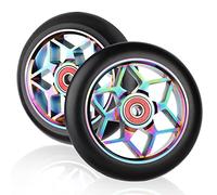 DBREAKS Stunt Scooter Rollen, 2 ruote di ricambio per scooter, 110 mm, ruote con ABEC, 9 cuscinetti a sfera, grado di durezza 88A, adatte per tutti i tipi di scooter (nero colorato)