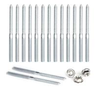 DBREAKS Viti prigioniere Torx, 15 viti a doppia testa M8 x 100 mm, doppio filo con dadi di blocco, filettatura zincata per mobili