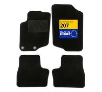 DBS - Tappetini auto - Personalizzati per 207/207SW - Con clip - Tappetini auto antiscivolo - 4 pezzi