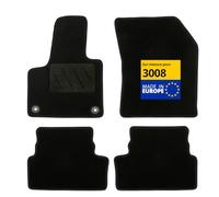 DBS - Tappetini auto - Personalizzati per 3008 - Con clip - Tappetini auto antiscivolo - 4 pezzi