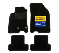 DBS - Tappetini auto - Su misura per Megane 3 - Con clip - Tappetini auto antiscivolo - 4 pezzi