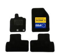 DBS - Tappetini auto - Su misura per Scenic 3 - Con clip - Tappetini auto antiscivolo - 4 pezzi