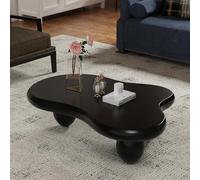 Dbtxwd Tavolino da caffè asimmetrico Black Cloud da 41" con 3 gambe ellissoidali stabili, eleganti tavolini irregolari per soggiorno, studio, balcone, sala di ricevimento (Black 41in)