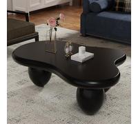 Dbtxwd Tavolino da caffè asimmetrico Black Cloud da 46" con 3 gambe ellissoidali stabili, eleganti tavolini irregolari per soggiorno, studio, balcone, sala di ricevimento (Black 46in)