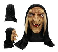 Dbvnnsy Maschera per le streghe per Halloween, Maschera in lattice a testa piena realistica, Accessorio per costumi di vecchia spaia