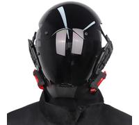 Dbvnnsy Maschera punk a LED con casco cyber regolabile a luce rossa con copricapo per adulti cosplay Halloween Rave Costume Disco Festival e abbigliamento per feste di compleanno