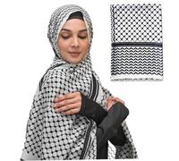 Dbvnnsy Palestina Sciarpa Keffiyeh, 28x71in Chiffon Palestine Scarf, classica sciarpa palestinese in bianco e nero keffiyo
