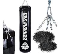 DBX BUSHIDO SPORT Sacco da boxe riempito con granuli di gomma 130 cm - sacco da 60 kg - allenamento boxe e kickboxing - punching bag (nero con granuli)