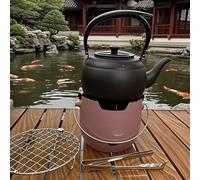 DBXMJWCMDT Barbecue a Carbone Portatile, Piccolo Barbecue in Acciaio Inox per Cucinare all'aperto, Campeggio, Giardino, Camper, Picnic, Tailgate Party - Compatto e Resistente Purple with Pot