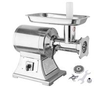 DBXMJWCMDT Tritacarne elettrico in acciaio inox da 750 W, 250 kg/ora, tritacarne commerciale con 2 piastre di macinazione, kit per salsicce e crocchette per salsicce, facile da pulire