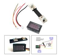 DC 100V 100A Digitale LED Dual Voltmetro Amperometro Misuratore Tensione Y