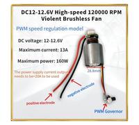 DC 12-12.6V violent blowing 160W fan 120000 rpm high-speed brushless electronic starter NWPNLXEA(Power on conversion)