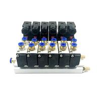 DC 12V 24V 6 Valvola a solenoide pneumatica 4V210-08 Silenziatore 4mm 6mm 8mm 10mm 12mm Set Base di montaggio rapido 110v 220v 4V210 08 1 Pz(8mm Fittings,AC220V)