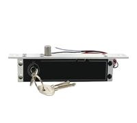DC 12V Fail Secure Electric Cylinder Drop Bolt Lock With Bevel Bolt Mechanical Key Adjustable Time relay Door Contact 6 Cables
