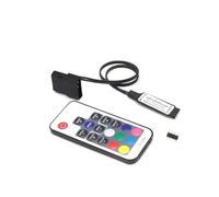 DC 12V SATA RGB Led Controller 17 Key 4 Pin Controller for PC Fan Computer Case 5050 Strip Lighting(Large 4Pin Controler)