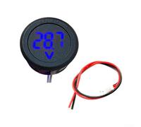 DC 4-100V Digital Voltmeter LED Round Display Auto(Blue) | Direct DC 4-100V measure, no external power, bright 3-digit LED, red/blue/green options, auto per moto use