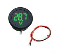 DC 4-100V Digital Voltmeter LED Round Display Auto(Green) | Direct DC 4-100V measure, no external power, bright 3-digit LED, red/blue/green options, auto per moto use