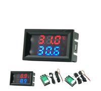 DC 4V-30V Sensore di temperatura digitale Mini LED da 0,56 pollici con doppio display W/NTC Tester di temperatura con sonda in metallo impermeabile for interni(Blue Green Rod)