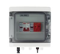 DC 500V 1 Input 1 Output Solar Photovoltaic PV Combiner Box With Surge Lightning Protection DC Fuse MCB SPD Waterproof Box IP65(DC MCB 32A)