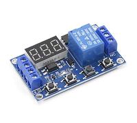 DC 5V 12V 24V HA CONDOTTO LA Luce Digitale di Ritardo 1 Way Relè Trigger Cycle Timer Interruttore Circuito Temporizzazione Modulo Controllo FAI DA TE(Noir)