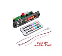 DC 5V-26V 40W Amplifier MP3 Decoder Board Bluetooth 5.0 Car MP3 Player USB FM AUX Radio Audio Recording Module for Speaker Handsfree