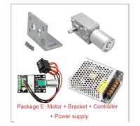 DC 6V 12V 24V 370 Worm Gear Reduction electronic starter+ Bracket+Speed+Controller+Power Supply Metal Gear Worm Turbo Gear electronic starter NWPNLXEA(12V 101RPM,Package A)