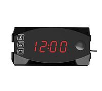 DC 6V-30V 3 in 1 Orologio Digitale Termometro Voltmetro Schermo Universale Grande Digitale Rologio a LED Antipolvere Impermeabile Tester Impermeabile IP67 Display Digitale per Auto Moto da 12V