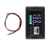 DC 9 ~ 24 V LED Dual Display voltmetro con porte TypeC per lo stato della batteria e il monitoraggio della percentuale di tensione nei test della catena di montaggio (USB+Type-C)