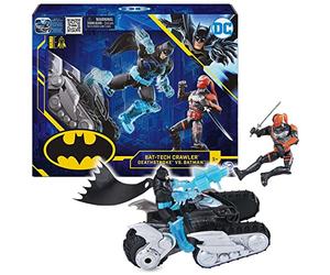 DC Batman, CrawlerBat-Tech con Esclusive Action Figure di Deathstroke e Batman da 10,2 cm, Include 12 Accessori, Giocattoli per Bambini dai 3 Anni in su