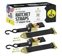 DC Cargo Mall 2 Quick n Easy AutoRetract Strap Cargo Tie Downs - retrattile 2 "x 5,5" Bolt-on o E-Track montaggio cinghie a cricchetto w/S gancio per rimorchi e pickup..