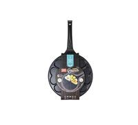 Dc Casa Padella Pancake Antiaderente 26 cm - Stampo per 6 Pancake - Padella per Colazione Creativa con Rivestimento Antiaderente e Manico Ergonomico (Cuore)