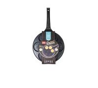 Dc Casa Padella Pancake Antiaderente 26 cm - Stampo per 6 Pancake - Padella per Colazione Creativa con Rivestimento Antiaderente e Manico Ergonomico (Smile)