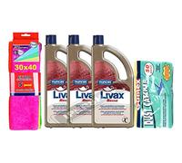 NUNCAS SET 3 PEZZI LIVAX ROSSA 1LT + GAMEX 50 panni elettrostatici cattura polvere maxi formato 22x29cm+ pacco scorta 5 panni microfibra 30x40cm