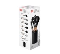 DC CASA Set Mestolame 7 Pezzi con Porta Mestoli - Set Utensili da Cucina Completo Resistente e Antiaderente - Design Elegante per Cucina, Pentole e Preparazioni Quotidiane