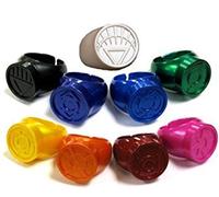 DC Comics Anelli magici, colore: bianco, rosso, arancione, giallo, blu, indaco, viola, verde, nero, 9 pezzi