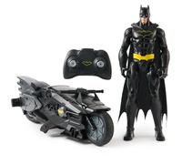 Spin Master DC Comics, Batcycle Stealth radiocomandato di Batman con Action Figure di Batman da 30 cm, Giocattoli dei Supereroi per Bambini e Bambine dai 4 Anni in su